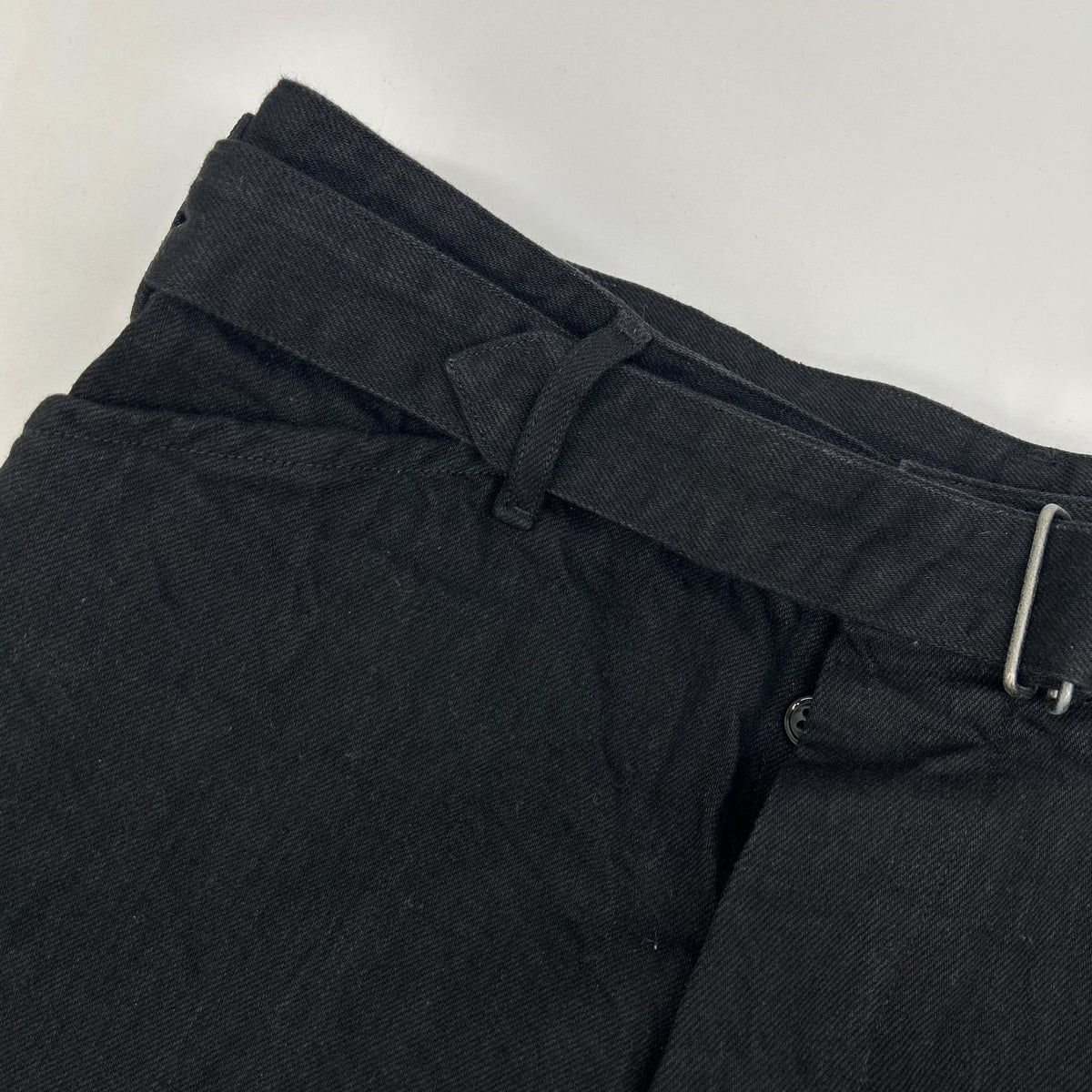 COMOLI 19AW Black Denim Belted Pants Cotton Size 1
