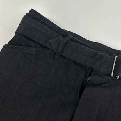 COMOLI 19AW Black Denim Belted Pants Cotton Size 1
