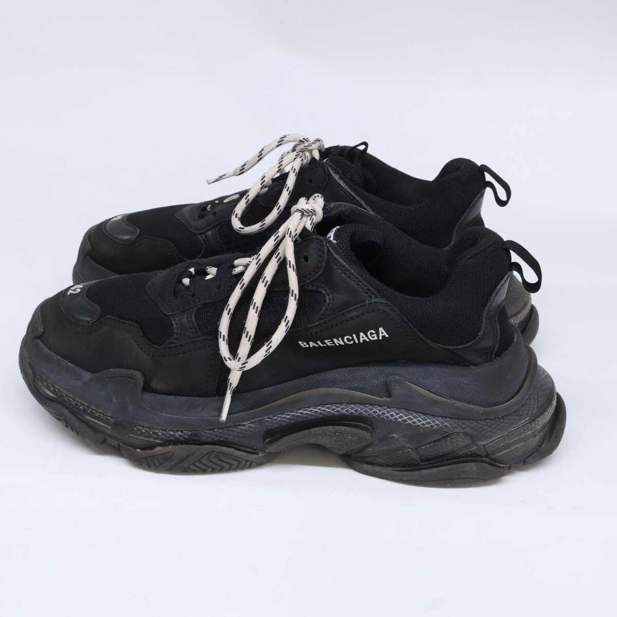 BALENCIAGA Triple S Dad Sneakers Black Size 27.5