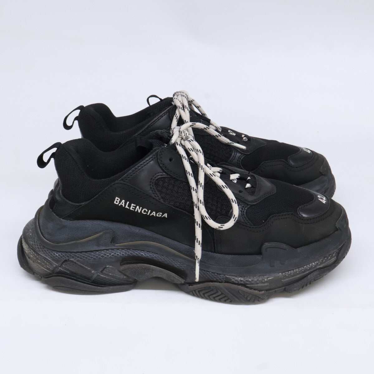 BALENCIAGA Triple S Dad Sneakers Black Size 27.5