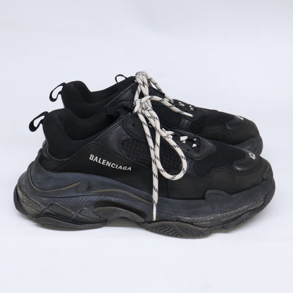 BALENCIAGA Triple S Dad Sneakers Black Size 27.5