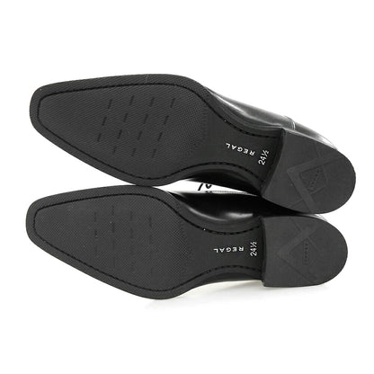 REGAL Black Leather Cap-Toe Oxford Sneakers Size 24.5