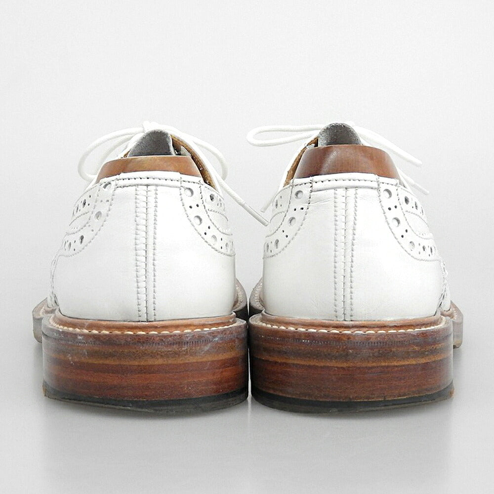 Tricker's Burton Leather Wingtip Shoes White Sneakers Size 6.5