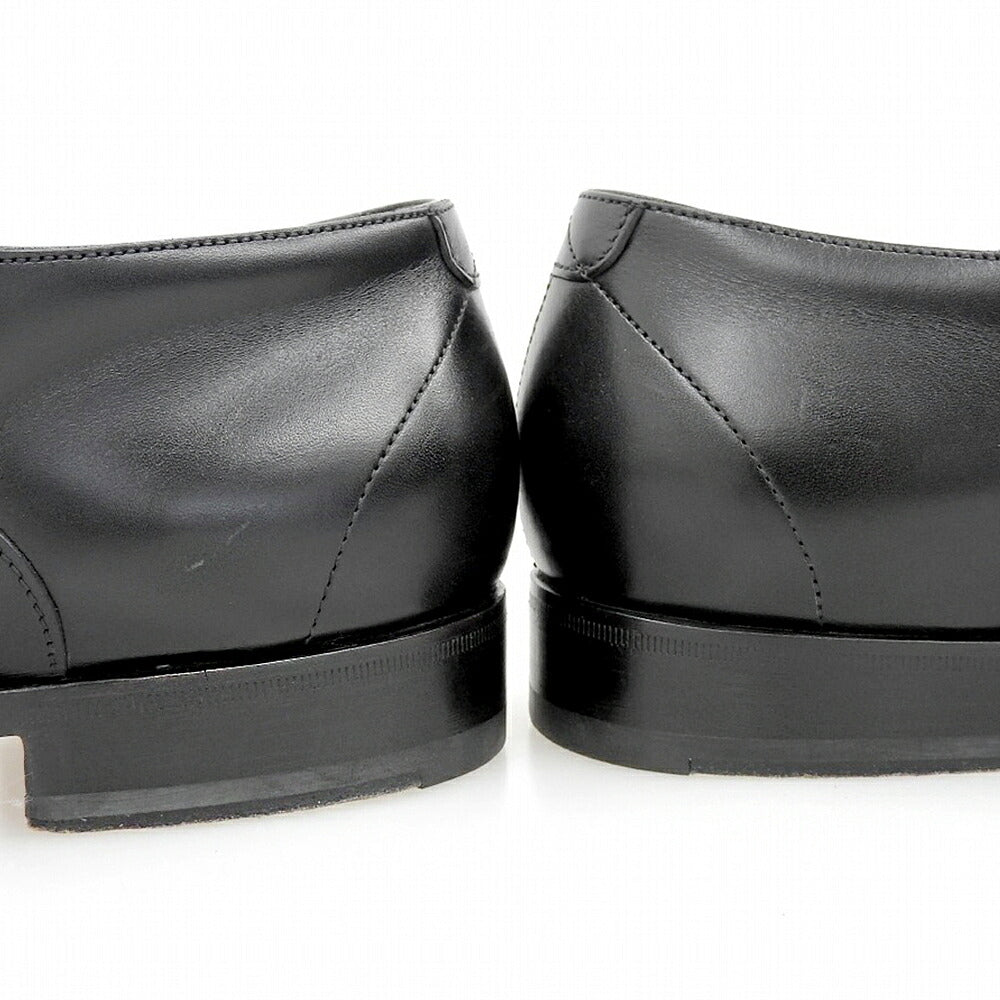 SANTONI Black Leather Square Medallion Oxford Sneakers Size 8.5