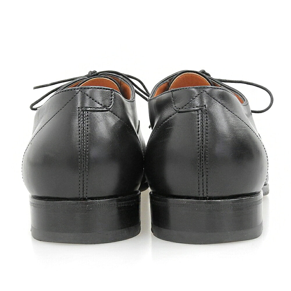 SANTONI Black Leather Square Medallion Oxford Sneakers Size 8.5