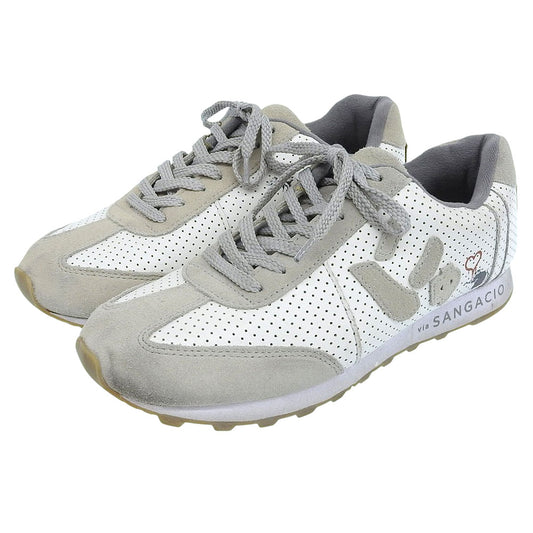 Banksy NYUZ MOM Leather Sneakers White Grey Size 8(US)
