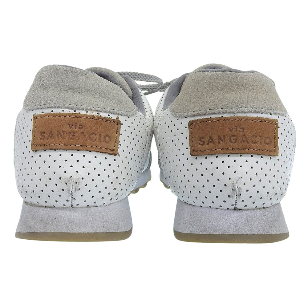 Banksy NYUZ MOM Leather Sneakers White Grey Size 8(US)