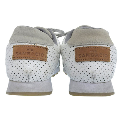 Banksy NYUZ MOM Leather Sneakers White Grey Size 8(US)