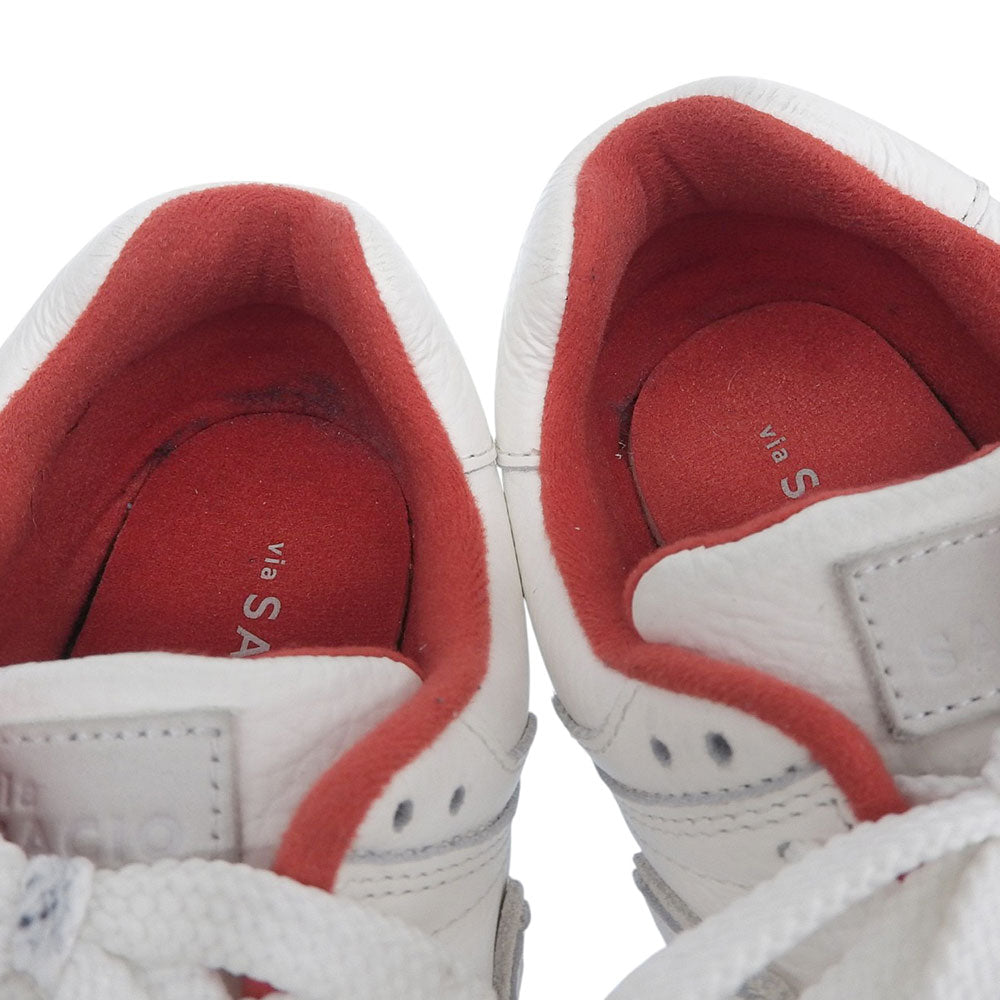 sangacio NYORK MANHATTAN Leather White Red Sneakers Size 8(US)