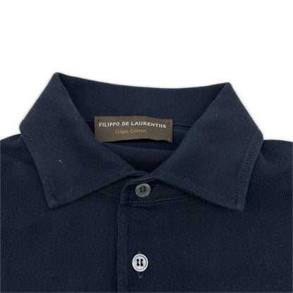 FILIPPO DE LAURENTIIS Long Sleeve Cotton Shirt Navy Polo Size 44