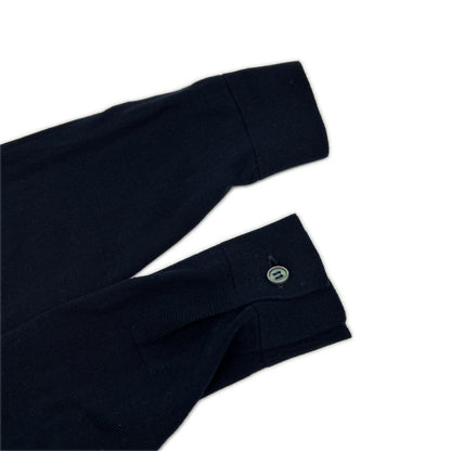FILIPPO DE LAURENTIIS Long Sleeve Cotton Shirt Navy Polo Size 44