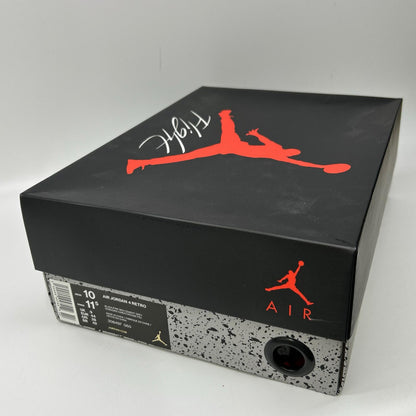 NIKE Air Jordan 4 Retro High-top Sneakers Red Grey Size 28