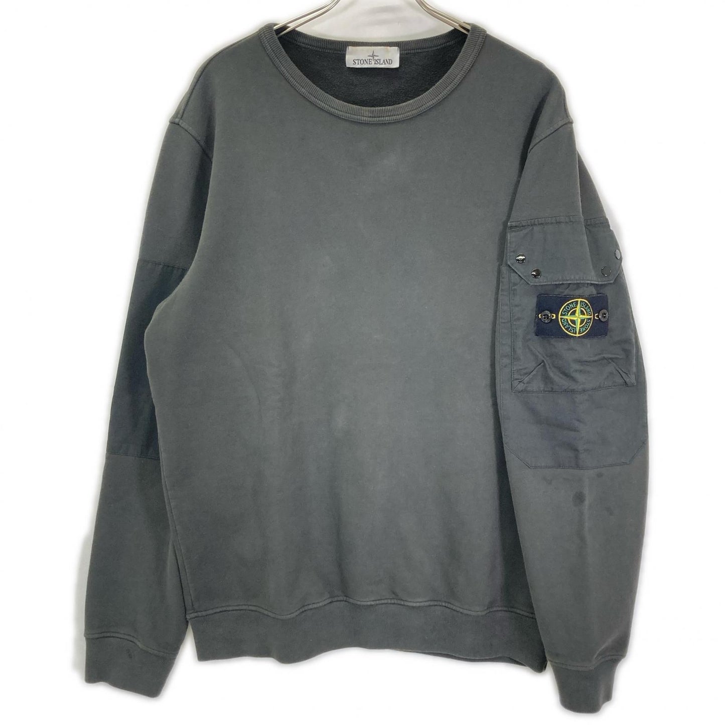 STONE ISLAND Patch Fleece Lined Sweatshirt Grey Size L