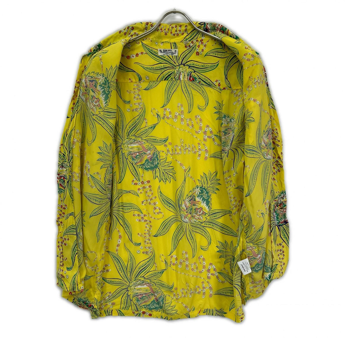 SUN SURF Rayon PINEAPPLE PASSION Aloha Shirt Yellow Size L