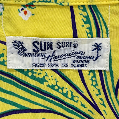 SUN SURF Rayon PINEAPPLE PASSION Aloha Shirt Yellow Size L