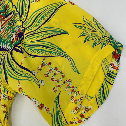 SUN SURF Rayon PINEAPPLE PASSION Aloha Shirt Yellow Size L