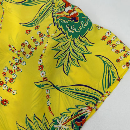 SUN SURF Rayon PINEAPPLE PASSION Aloha Shirt Yellow Size L
