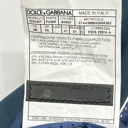 DOLCE&GABBANA Martini Wool 3-Piece Suit Blue Size 46