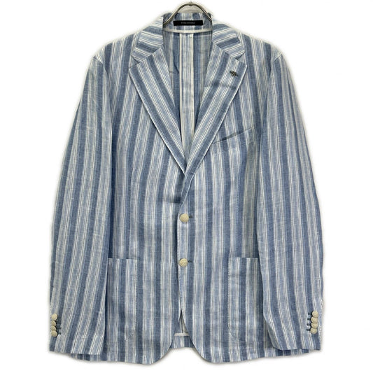 TAGLIATORE G-DAKAR22K Linen Striped 2B Jacket Size 54