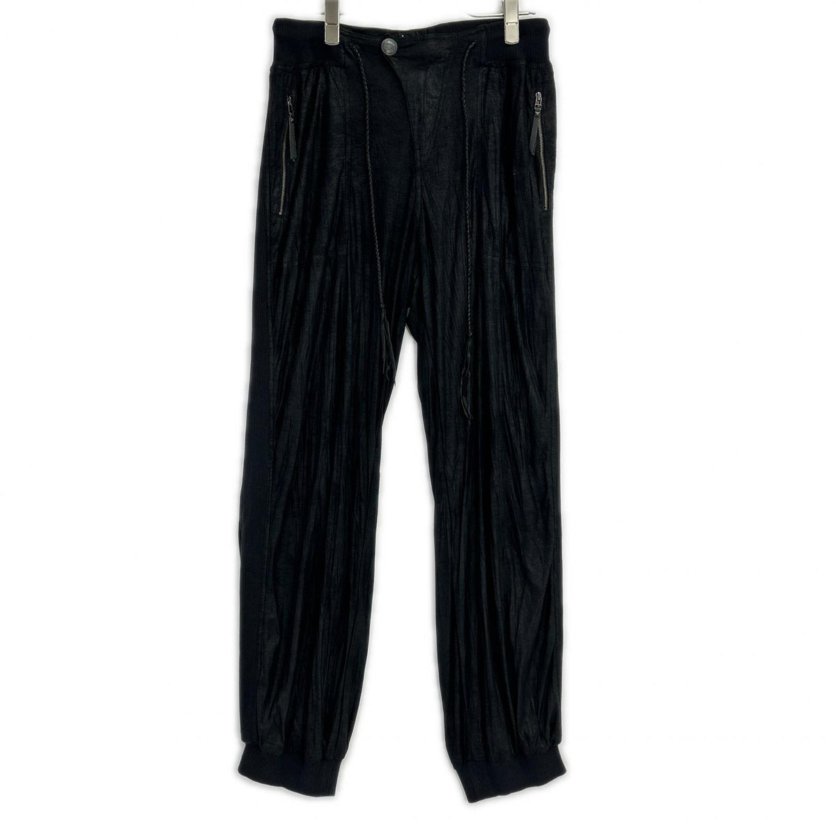 14th addiction Faux Leather Concho Fringe Pants Black Size 2