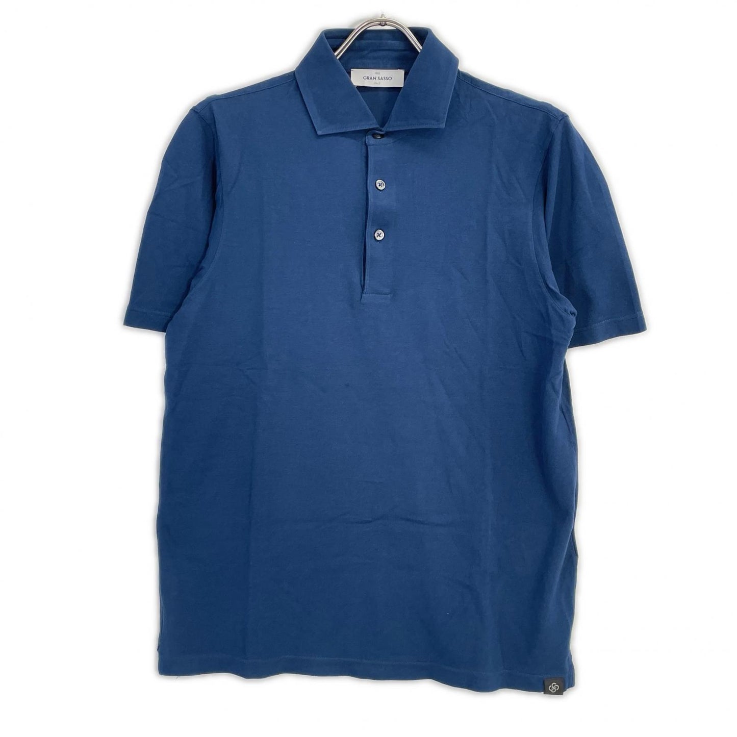 GRAN SASSO Blue Cotton Pique Polo Size 48