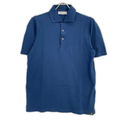 GRAN SASSO Blue Cotton Pique Polo Size 48