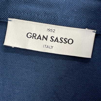 GRAN SASSO Blue Cotton Pique Polo Size 48