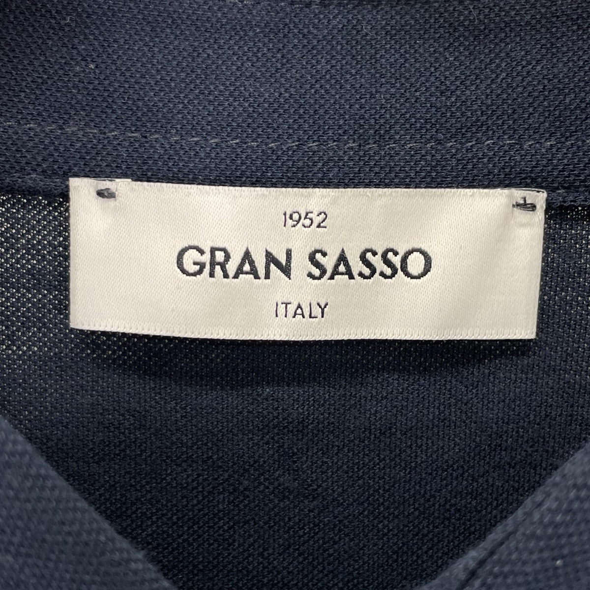 GRAN SASSO Navy Cotton Pique Polo Size 48