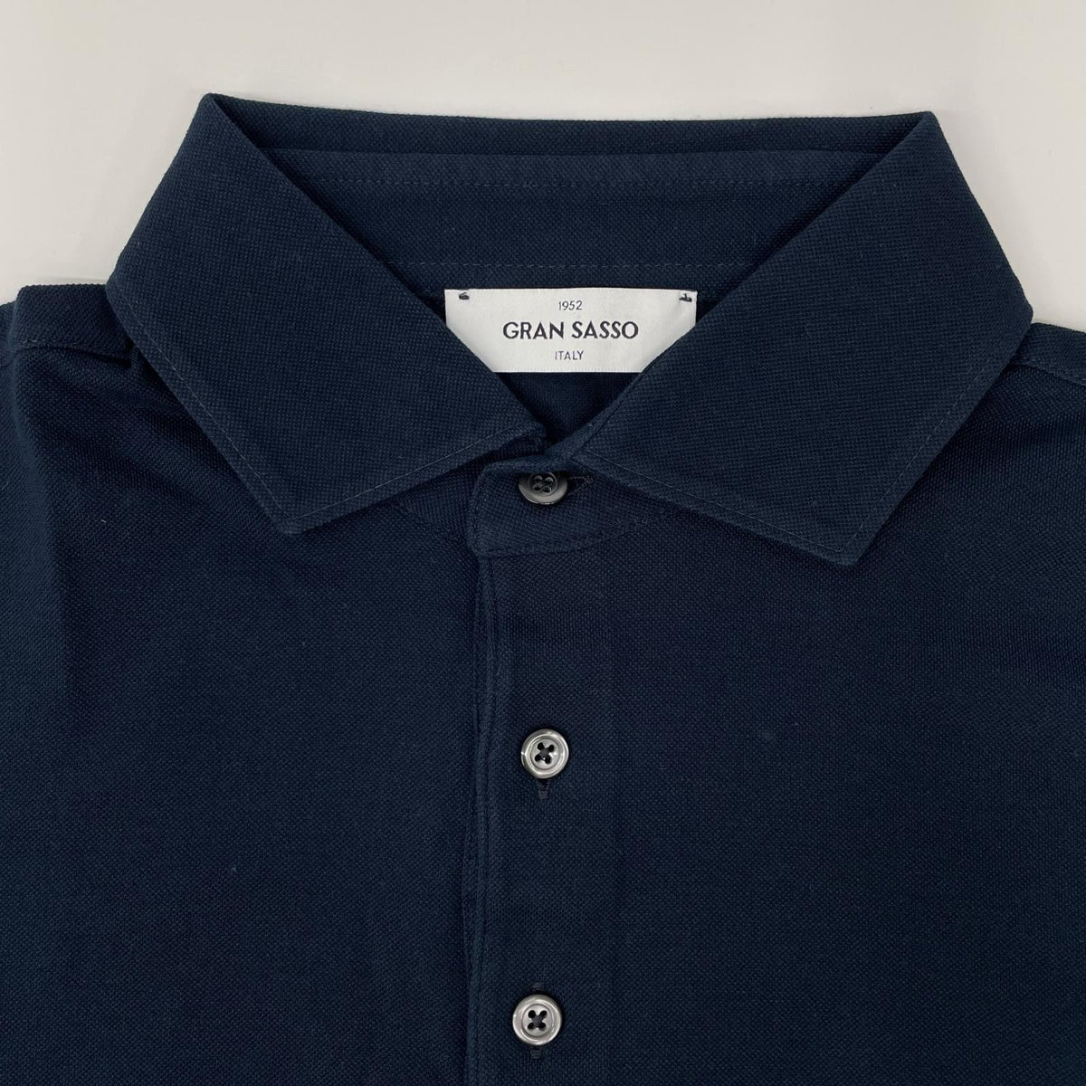 GRAN SASSO Navy Cotton Pique Polo Size 48