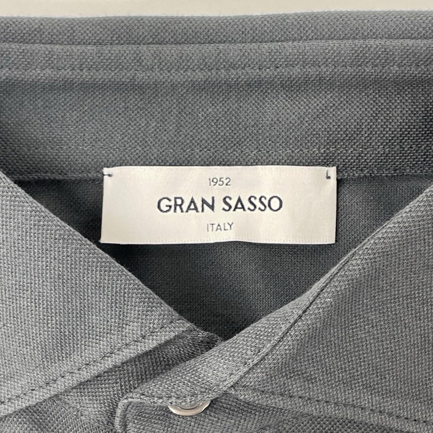 GRAN SASSO Gray Cotton Pique Polo Size 48