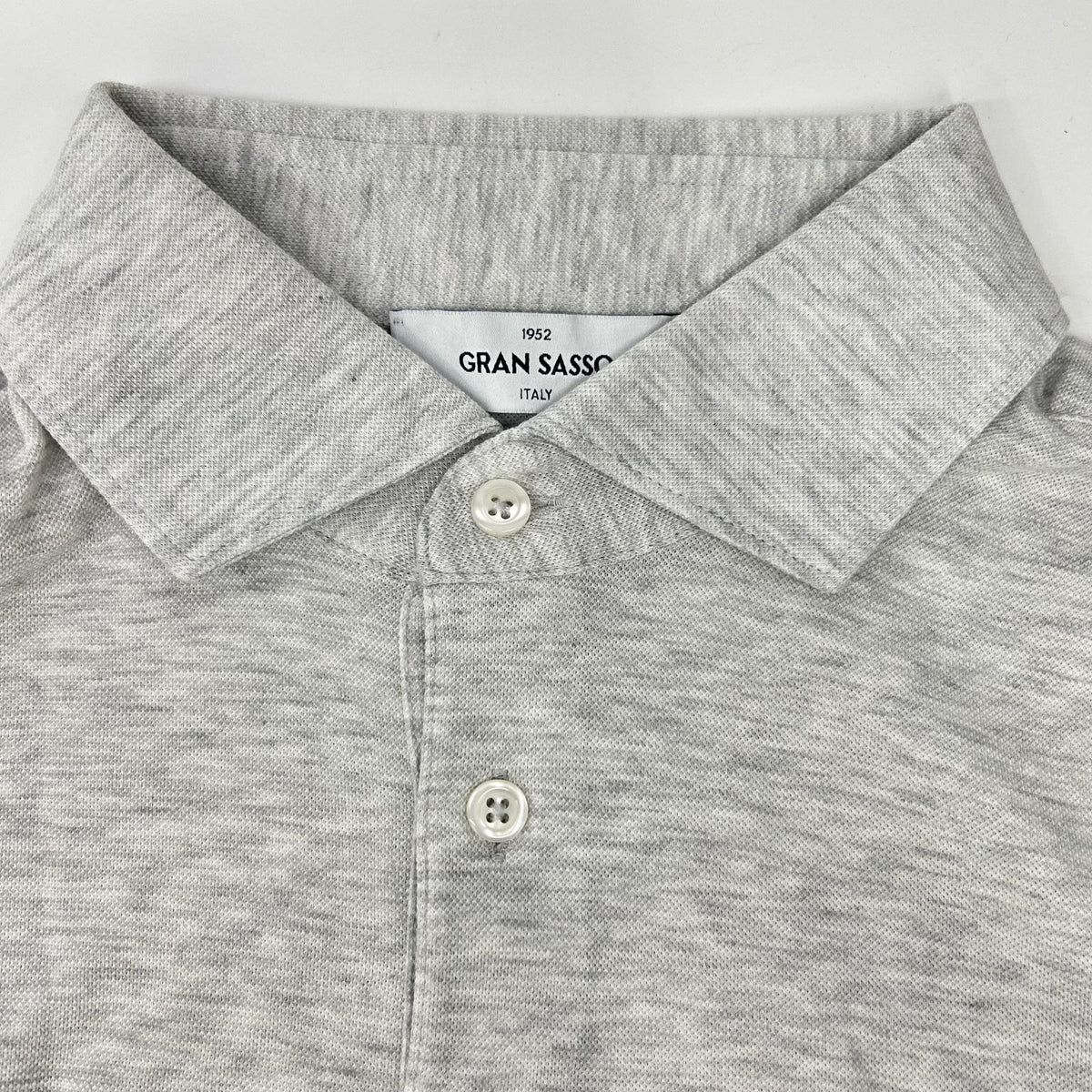 GRAN SASSO Light Gray Cotton Pique Polo Size 48