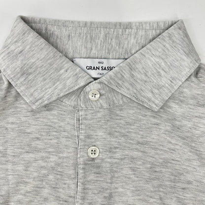 GRAN SASSO Light Gray Cotton Pique Polo Size 48