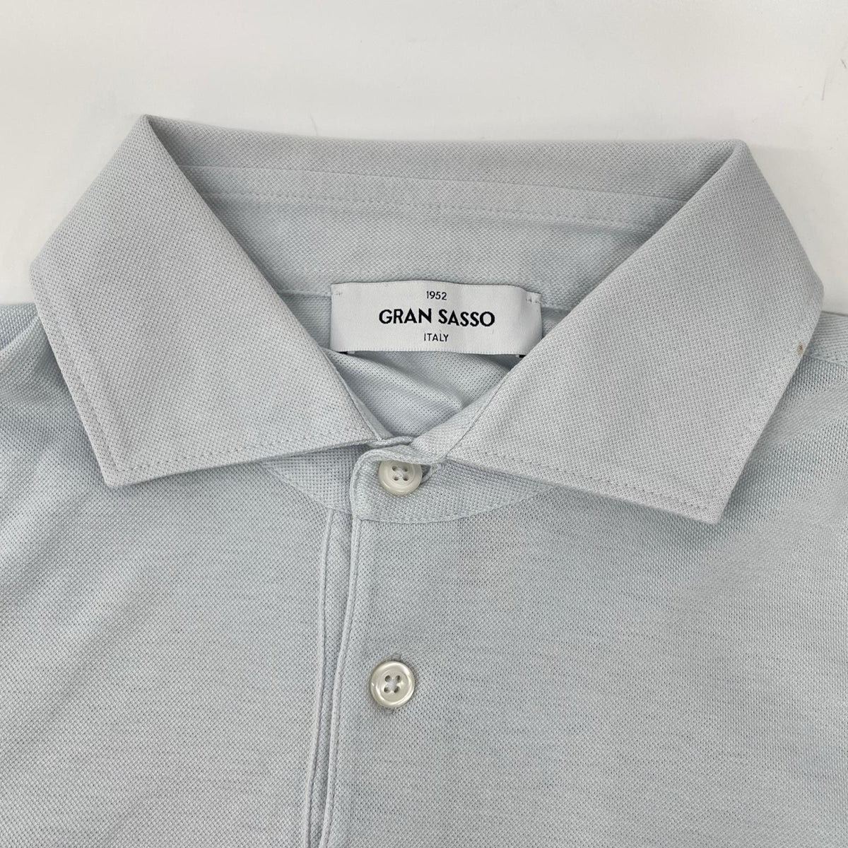 GRAN SASSO Light Blue Cotton Pique Polo Size 48