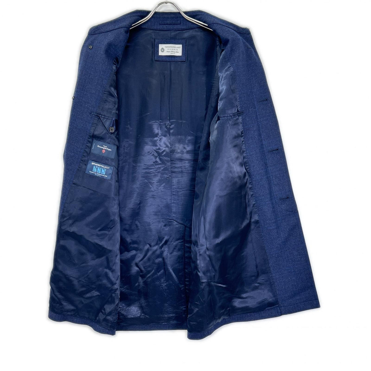 TOMORROWLAND PILGRIM Navy Zegna Wool Balmacaan Coat Size 46