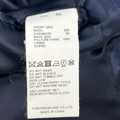 TOMORROWLAND PILGRIM Navy Zegna Wool Balmacaan Coat Size 46