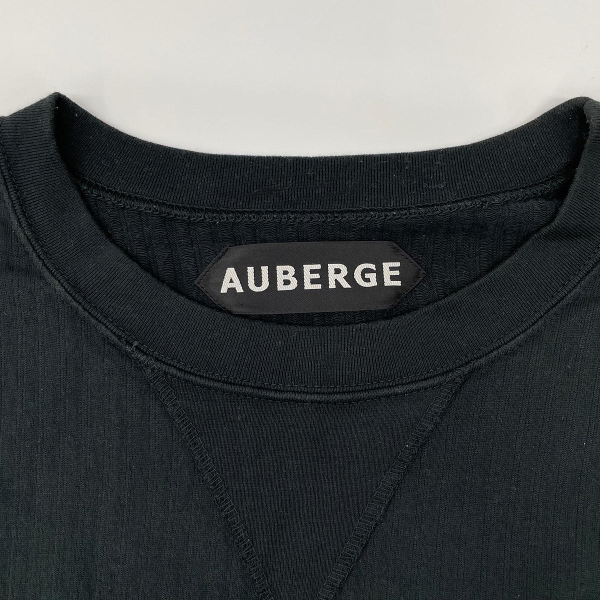 AUBERGE Black Cotton Stripe V-Gusset T-Shirt Size 42