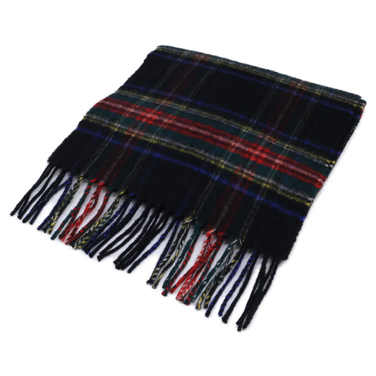 Johnstons Black Stewart Cashmere Fringe Scarf Size ONE SIZE