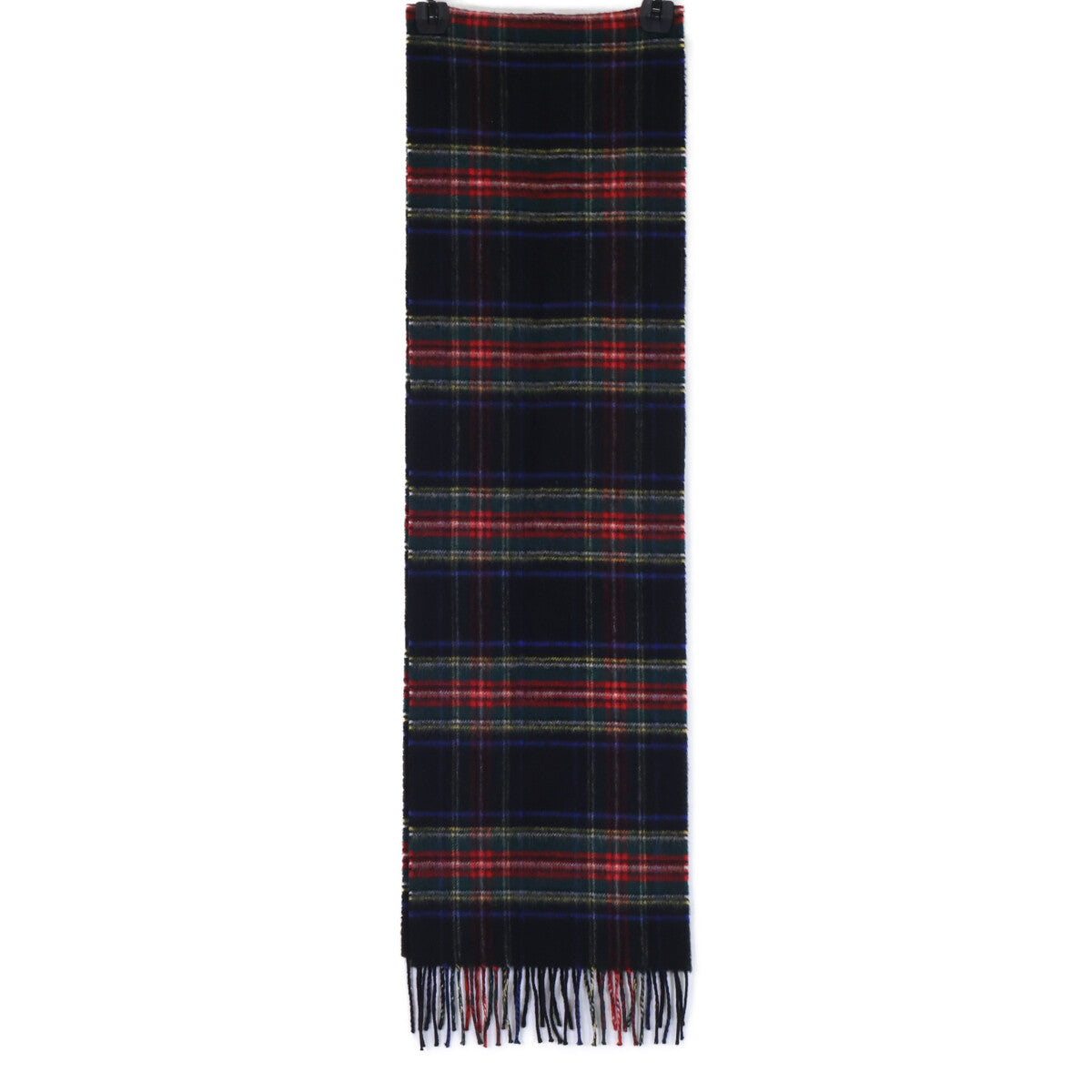Johnstons Black Stewart Cashmere Fringe Scarf