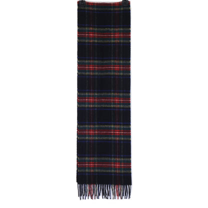 Johnstons Black Stewart Cashmere Fringe Scarf