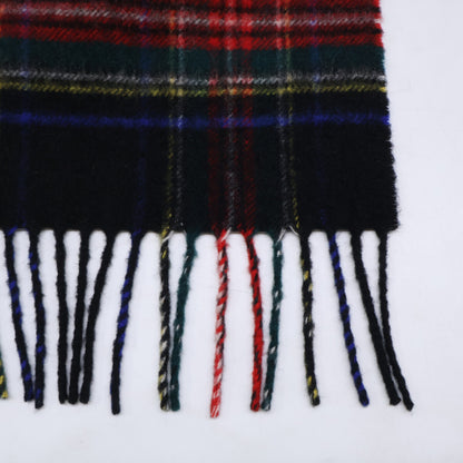 Johnstons Black Stewart Cashmere Fringe Scarf