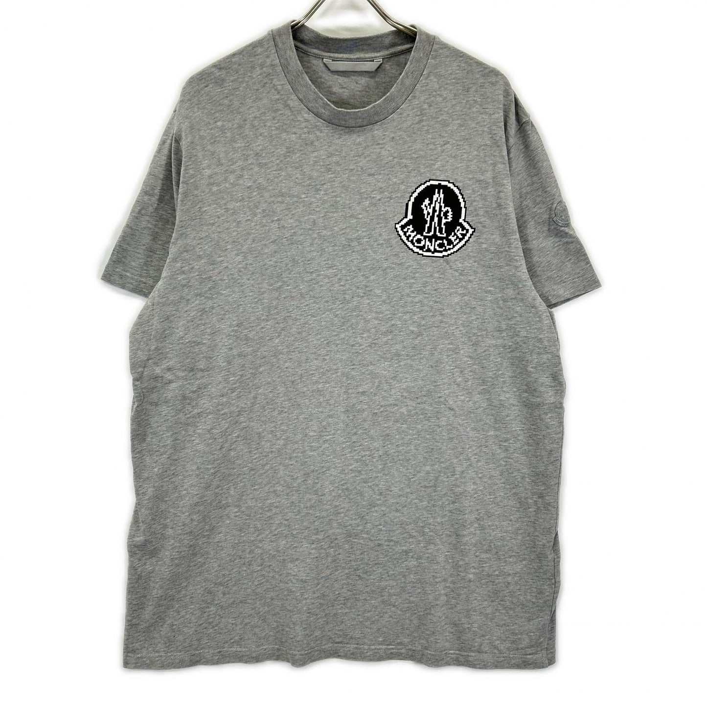 MONCLER 2023 Pixel Logo T-Shirt Gray Size XXL