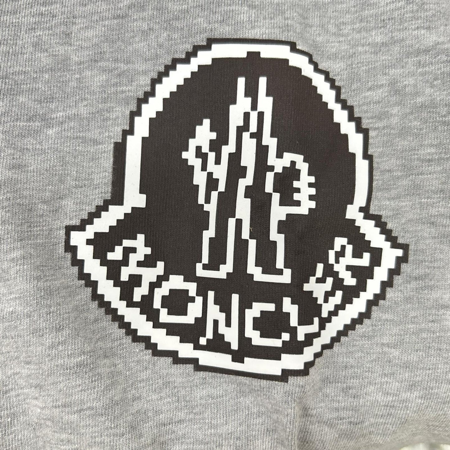 MONCLER 2023 Pixel Logo T-Shirt Gray Size XXL