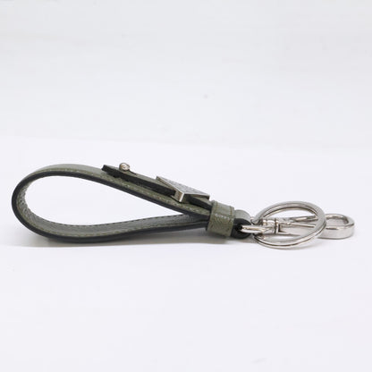 PRADA Saffiano Leather Triangle Ring Green Size ONE SIZE