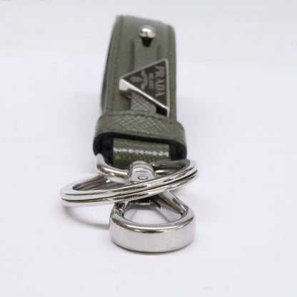 PRADA Saffiano Leather Triangle Ring Green Size ONE SIZE