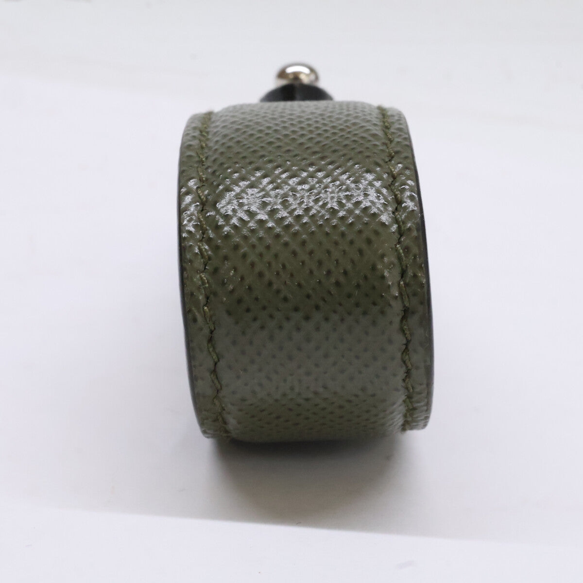 PRADA Saffiano Leather Triangle Ring Green Size ONE SIZE