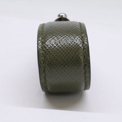 PRADA Saffiano Leather Triangle Ring Green Size ONE SIZE