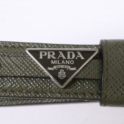 PRADA Saffiano Leather Triangle Ring Green Size ONE SIZE