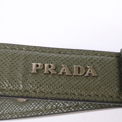 PRADA Saffiano Leather Triangle Ring Green Size ONE SIZE
