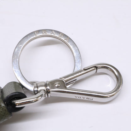 PRADA Saffiano Leather Triangle Ring Green Size ONE SIZE