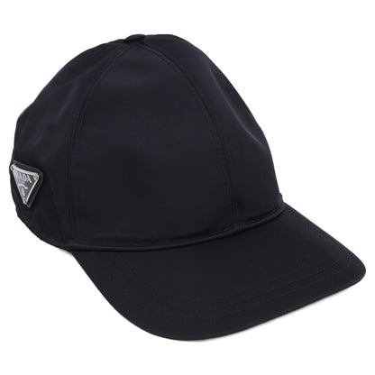 PRADA Re-Nylon Triangle Logo Baseball Cap Black Size L
